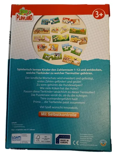 PLAYLAND Erstes Zählen Lernspiel Mathematik Vorschule Kinder ab 3 J.
