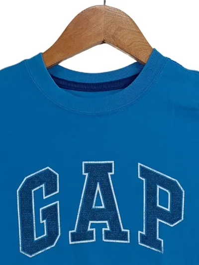 Gap Kids Jungen T-Shirt Blau Gr. S Logo Casual Baumwolle