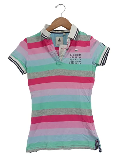 Gaastra Damen Poloshirt XS Gestreift Mehrfarbig Maritim Baumwolle Polo Shirt