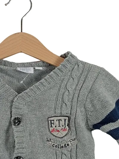 Feetje Strickjacke Jungen Gr. 80 Grau Casual Baumwolle