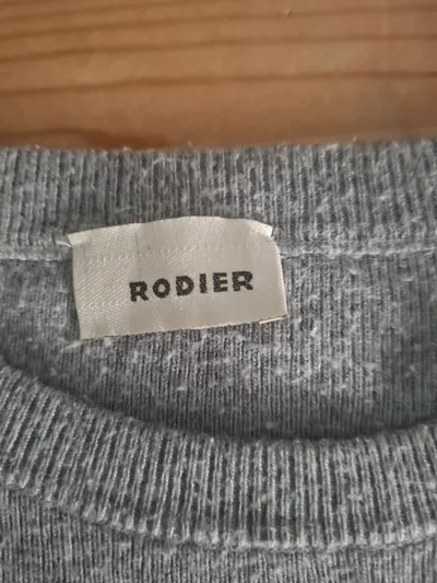 Rodier Damen Pullunder Stricktop Grau Gr. 38/M Basic Rippstrick