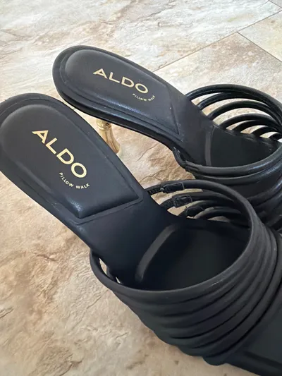 ALDO Pillow Walk Damen Sandaletten Elegant Schwarz Gr. 37 Absatz 8cm