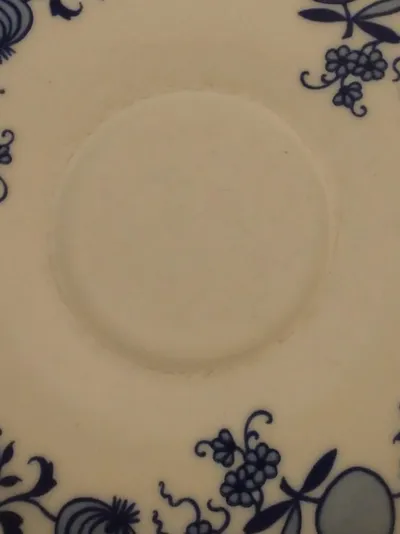 Tettau Zwiebelmuster Unterteller Porzellan 15cm Weiß Blumen Traditionell