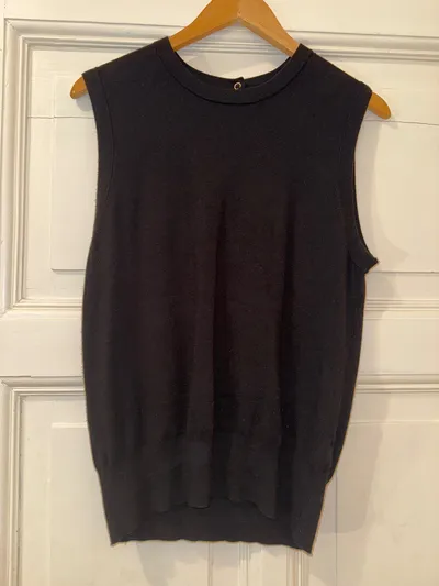 ZARA Damen Leichte Weste Gr. 40/L Schwarz Basic Ärmellos
