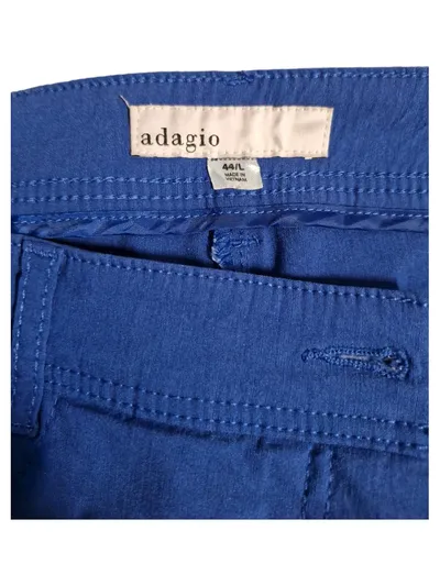 Adagio Damen Stoffhose Gr. 44 Blau 7/8 Länge Casual Viskose Uni
