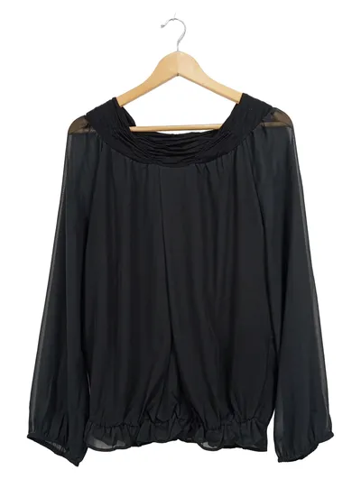 MORE & MORE Damen Bluse Gr. 38/M Schwarz Elegant Polyester