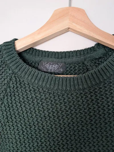 Colin's Herren Pullover Grün Gr. 46/S Strukturmuster Langarm