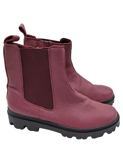 Vitaform Damen Chelsea Boots Leder Bordeaux Rot Größe 38 Weite H
