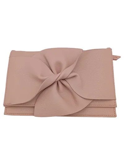 Hallhuber Damen Rosa Clutch mit Schleife und Kette elegant