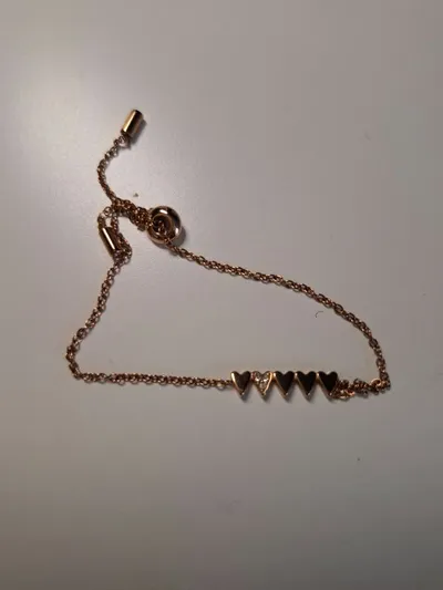 Fossil Damen Armband Herz Rosé Verstellbar Alltag Metall Gold 22cm
