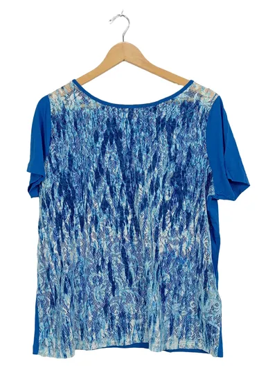 Betty Barclay Damen T-Shirt Gr. 44 Blau Spitze Viskose Casual