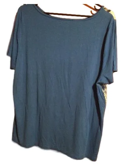 Betty Barclay Damen T-Shirt Gr. 44 Blau Spitze Viskose Casual