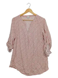 Alba Moda Damen Bluse Gr. 38 Rosa Geometrisch Muster Tunika Casual 1