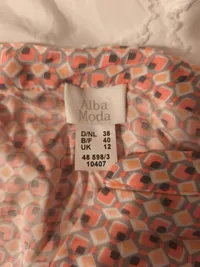 Alba Moda Damen Bluse Gr. 38 Rosa Geometrisch Muster Tunika Casual 2