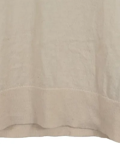 Calvin Klein Damen Pullover V-Ausschnitt Beige Gr. S Baumwolle Basic
