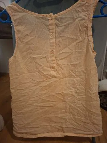ICHI Damen Top mit Spitze Beige Gr. XS 34 Baumwolle Romantisch