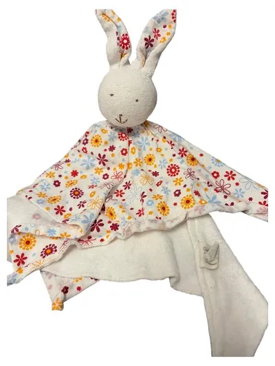 Oetinger Natur Schmusetuch Hase Blumenmuster Baumwolle Baby Kuscheltuch