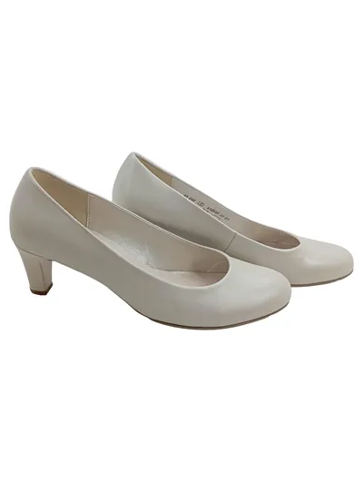 Gabor Damen Pumps Weiß Leder Gr. 38 Klassisch Hochzeit Elegant