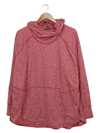 Eddie Bauer Damen Kapuzenpullover Gr. 40/L Rot Meliert Hoodie Casual 1