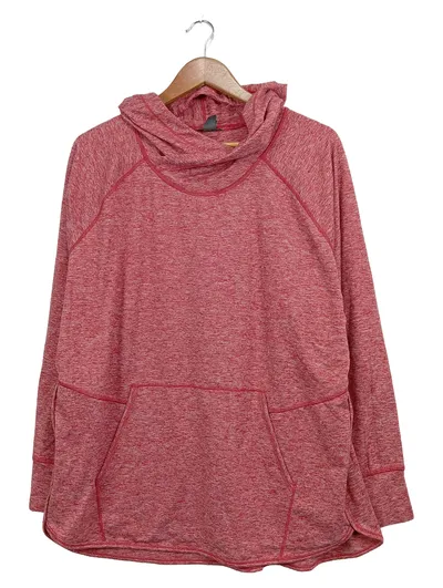 Eddie Bauer Damen Kapuzenpullover Gr. 40/L Rot Meliert Hoodie Casual