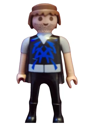 Playmobil Pirat Spielfigur Abenteurer mit Bart, schwarz, blau, 8cm