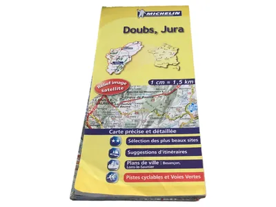 Michelin Landkarte Doubs Jura Frankreich Reisekarte detailliert mit Stadtplänen