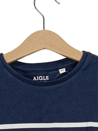 Aigle Kinder Langarmshirt Gr. 116 Blau Gestreift Maritim Baumwolle