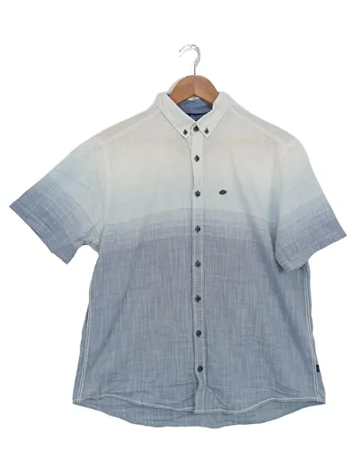Engbers Herren Freizeithemd Gr. 50/L Kurzarm Blau Weiß Farbverlauf