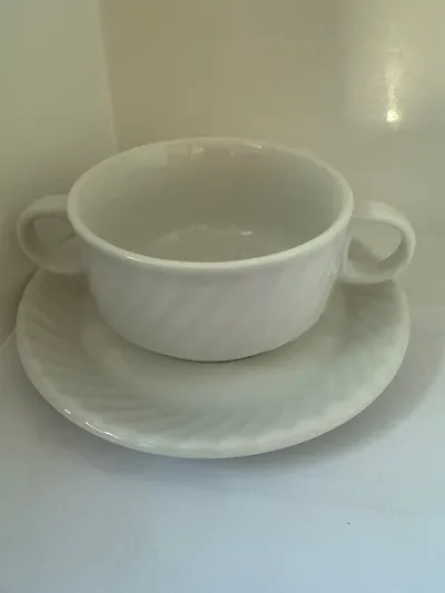 Schönwald Suppentasse mit Untertasse Weiß Porzellan Klassisch 300ml