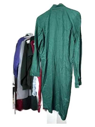 Gump's Damen Businesskleid Gr. 40 Grün Viskose Elegant Langarm