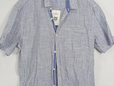 Q/S designed by Herren Business Hemd Kurzarm Gestreift Blau XL