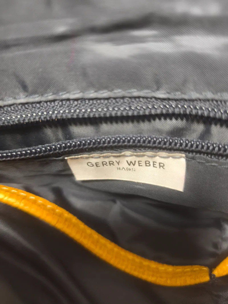 Gerry Weber Damen Umhängetasche Clutch Gelb Leder Stoff 28x20cm 5