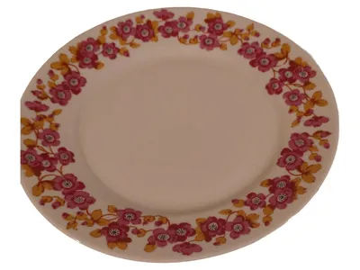 Ilmenau Porzellan Wandteller Vintage Blumenmuster Weiß 19cm