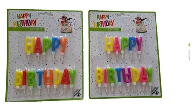 TRENDHAUS Happy Birthday Kerzen Schriftzug Mehrfarbig Partydeko