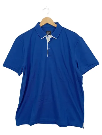 James & Nicholson Herren Poloshirt Blau L Kurzarm Baumwolle Freizeit
