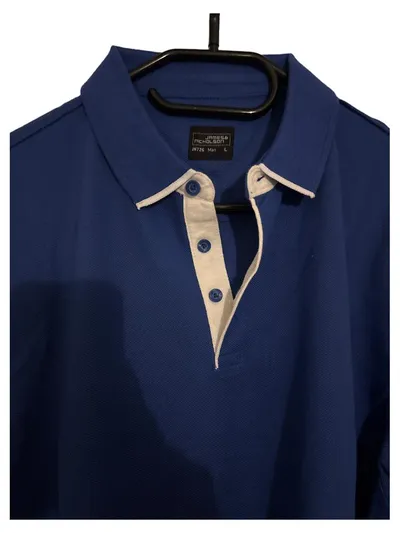 James & Nicholson Herren Poloshirt Blau L Kurzarm Baumwolle Freizeit