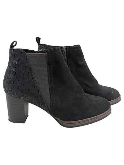 MARCO TOZZI Stiefelette Damen Gr. 40 Schwarz Casual Blockabsatz