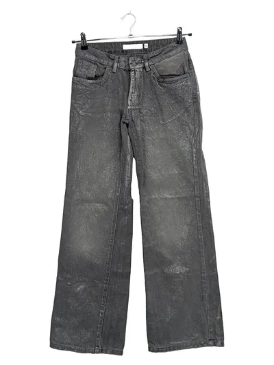 Subdued Mom Jeans Damen Gr. 42/XL Grau Metallic Glitzer Baumwolle