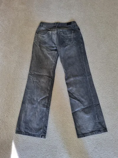 Subdued Mom Jeans Damen Gr. 42/XL Grau Metallic Glitzer Baumwolle