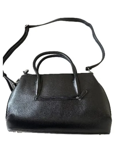 L.Credi Damen Henkeltasche Schwarz Leder Klassisch Elegant mit Schultergurt