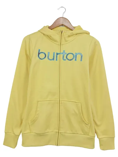 Burton Damen Kapuzenjacke Hoodie Gr. S Gelb Reißverschluss Sportlich