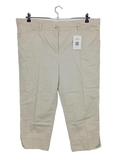 TONI Damen Capri Stoffhose Beige Gr. 46 Baumwolle Casual