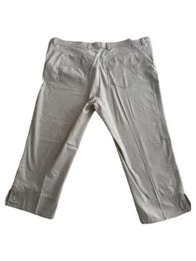 TONI Damen Capri Stoffhose Beige Gr. 46 Baumwolle Casual