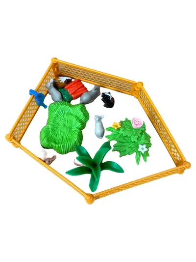 PLAYMOBIL Kleintierstall mit Tieren Spielfiguren-Set Kinder Mehrfarbig