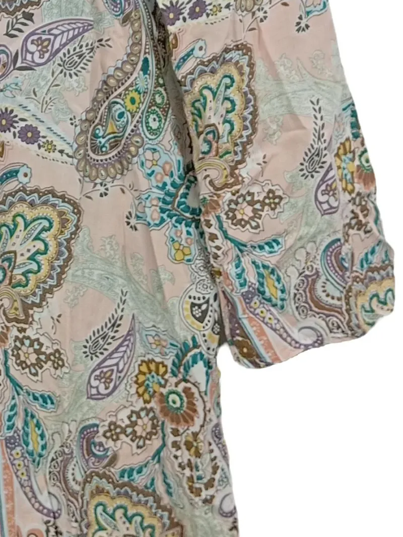 Diff Damen Bluse Paisley Muster Langarmshirt Gr. 38/M Mehrfarbig 6