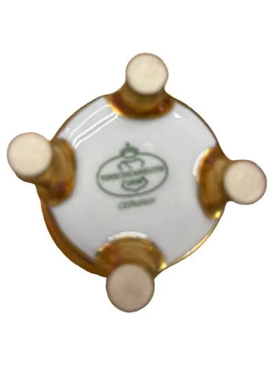 Tirschenreuth Mokkatasse Luxuriös Festlich Florales Muster Gold Porzellan 6 cm