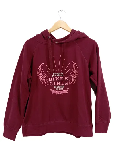 Clockhouse Kapuzenpullover Damen Gr. 42/XL Rot Streetwear Hoodie Biker Girls