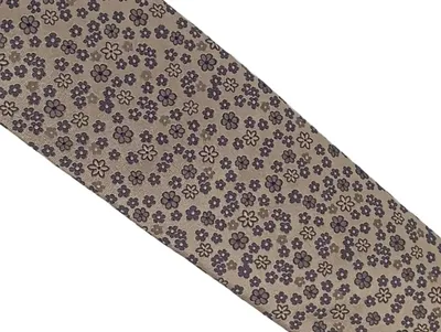 Profuomo Krawatte Herren Beige Seide Blumenmuster Elegant Business