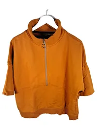 Comma Casual Identity Damen Sweatshirt Gr. 42/XL Orange Stehkragen 1