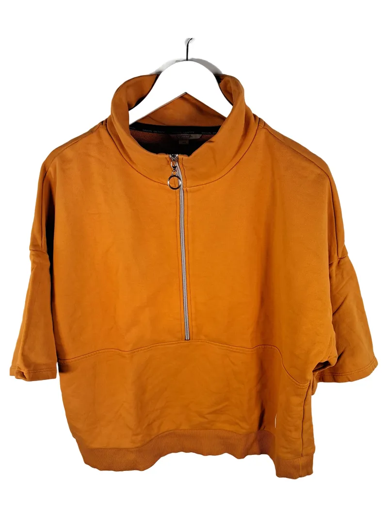 Comma Casual Identity Damen Sweatshirt Gr. 42/XL Orange Stehkragen 1